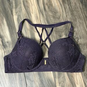 Cacique Bra...lace Push-Up Bra with Strappy Back - Deep Purple